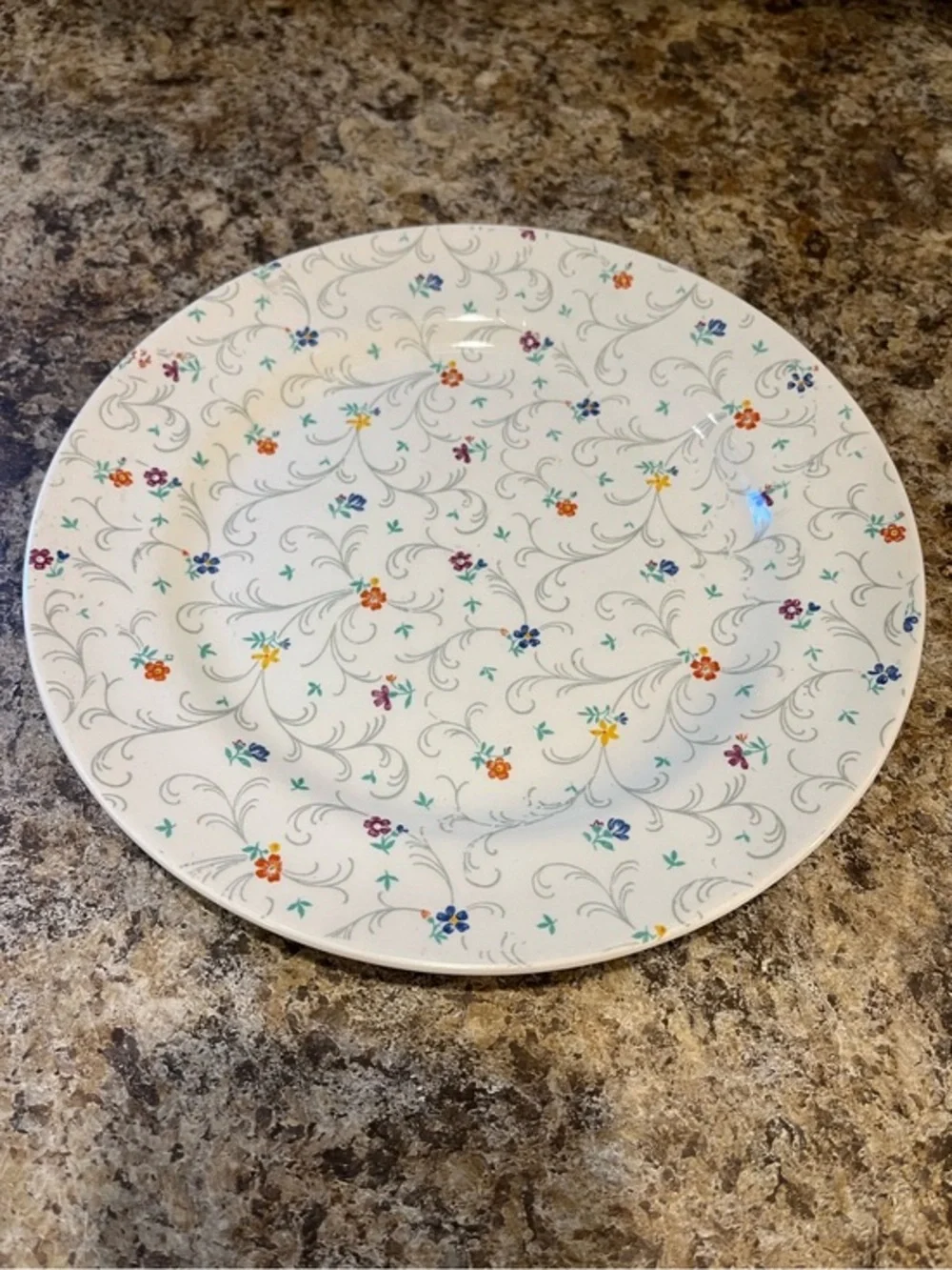 Vintage Simpsons Ambassador Ware Floral Spray 8” Plate Made in England